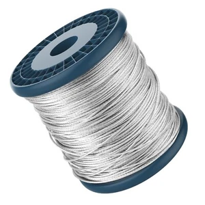 Houseables Steel Cable, Wire Rope, 500 Feet, 1/16” OD Thickness, 7x7 Strand Core - Picture 1 of 7