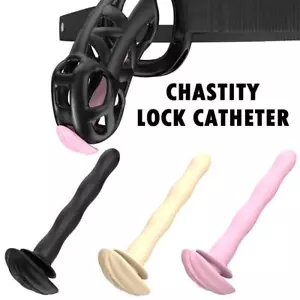 2025 New Male Chastity Cage Embedded Small Lock with Soft Silicone Tube USHOT - Picture 1 of 15