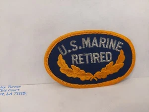 U.S. MARINE RETIRED OVAL CLOTH EMBLEM PATCH 3 1/2 X 2 INCH - Picture 1 of 3