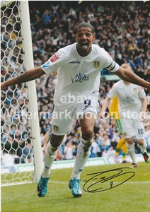 JERMAINE BECKFORD PROOF SIGNED FA CUP PHOTO LEEDS UNITED COA AUTOGRAPH UTD B - Picture 1 of 4