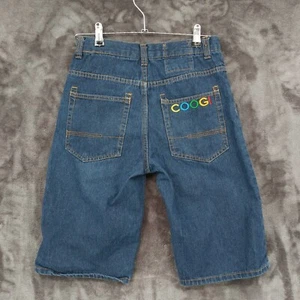 Coogi Jean Shorts Boys Size 12 Baggy Blue Denim Rear Pocket Spell Out - Picture 1 of 10