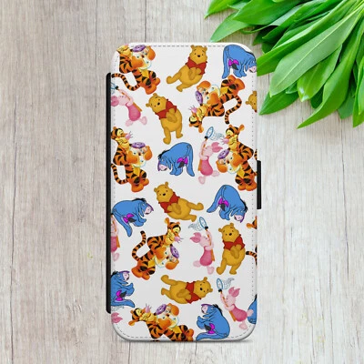 EEYORE TIGGER PIGLET FLIP CASE FOR IPHONE SAMSUNG HUAWEI GIFT WALLET PHONE COVER - Image 1 of 4