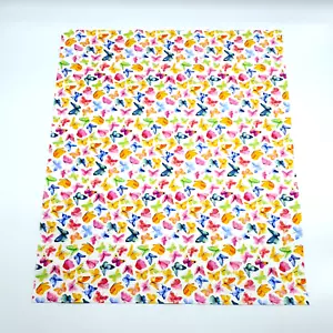 Butterfly Watercolor Paint Fat Quarter Fabric 100% Cotton 18" x 21" Minimum Cut - Picture 1 of 6
