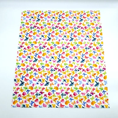 Butterfly Watercolor Paint Fat Quarter Fabric 100% Cotton 18" x 21" Minimum Cut - Image 1 of 4
