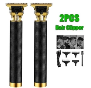 Paquete de 2 cortapelos recortadora corte barba barba máquina de afeitar peluquero inalámbrica EE. UU. - Imagen 1 de 9