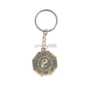 Feng Shui Tai Chi Bagua Kupfer Schlüsselanhänger Chinesisch Die 8 Hexagramme Wohndeko - Bild 1 von 2