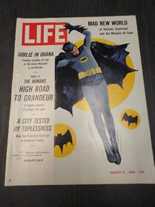 LIFE Magazine March 11, 1966 Adam West BATMAN iconic cover ⭐️HIGH GRADE F/VF⭐️ - Picture 1 of 17