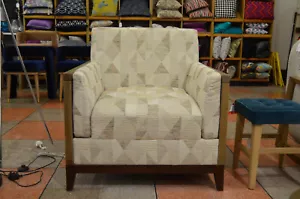 Sofa.com Chester Armchairs Pair of 2 Chairs Sandstorm Pyramid Fabric Wood Frame - Picture 1 of 17