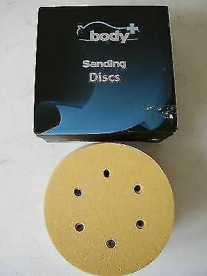 Body+ Plain Boxed 150mm 6" P400 Grit 50x HookNLoop DA Sanding Abrasive Discs