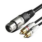 2   Male to XLR 3-Pin Female Jack Speaker Cable Y-Splitter Connector Cord