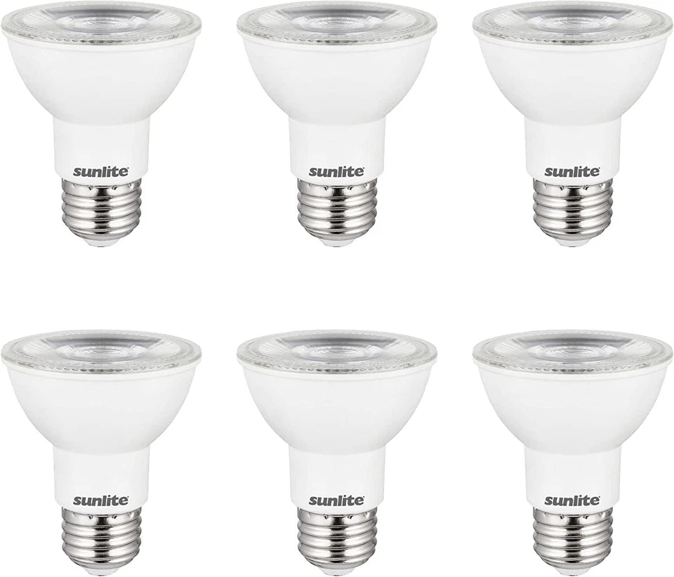 LED PAR20 Long Spotlight Bulb, 8W, 50W 40° Flood Beam, E26, 90 CRI 3000K 6 Count - Image 1 of 1