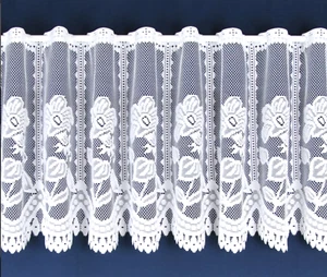 Andrea Lace Cafe Net Curtains White in 12",18" and 24" drop - pre cut panel’s-- - Picture 1 of 1
