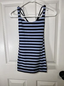Lululemon Athletica Free To Be Tank Top SZ 4 Small Sea Stripe Polar Haze Stripe - Picture 1 of 10