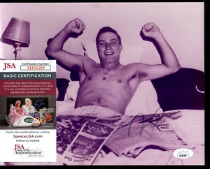 Johnny Podres Relaxing LAST OUT Brooklyn Dodgers Signed JSA COA 8x10 Photo Auto - Picture 1 of 2