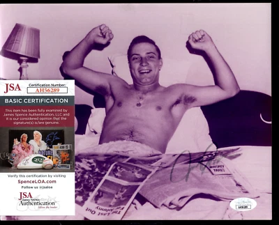 Johnny Podres Relaxing LAST OUT Brooklyn Dodgers Signed JSA COA  8x10 Photo Auto - Image 1 of 2