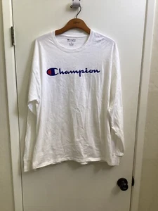 Adult  "Champion" white long sleeves T-shirt. Size Large - Picture 1 of 2