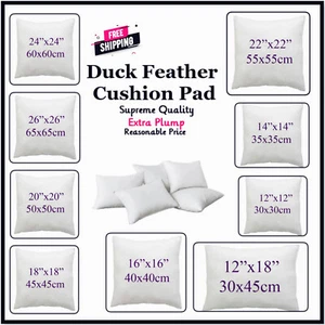 Cushion Pads Duck Feather Inners Insert Fillers Scatters 16''18''20''22''24''26' - Picture 1 of 9