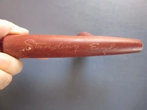 Vintage Standing Eagle 7.25" signed catlinite pipestone pipe head - Picture 1 of 12