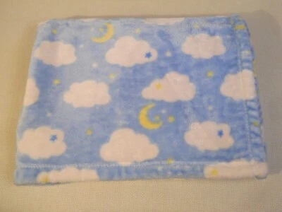 Manta Baby Starters Azul con Nubes Estrellas y Luna 2014 Suave 30" X 40" Foto 1 de 3