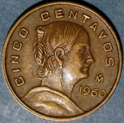 México ESTADOS UNIDOS MEXICANOS 5 centavos 1960 KM# 426 Foto 1 de 2