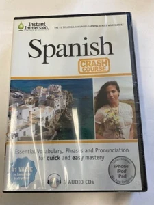 INSTANT IMMERSION, "THE SPANISH CRASH COURSE," 3 Audio CDs, New and Sealed - Picture 1 of 2