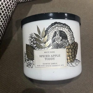 White Barn Spiced Apple Toddy 3 Wick Candle ~ Fall Halloween Scent White Harvest - Picture 1 of 6