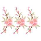 3 Stck. Pflaumenblüte Blume Nähen Patch Stickerei Handwerk Reparatur - Typ 1