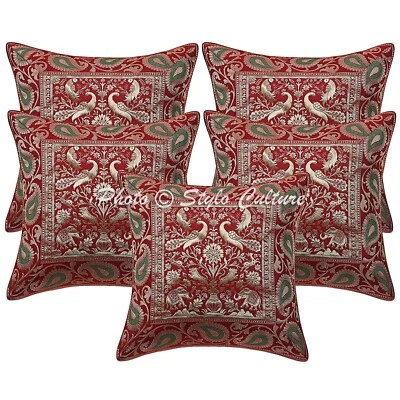 Fundas de almohada tejidas a mano de jacquard brocado suelo pavo real hogar funda de cojín Foto 1 de 4