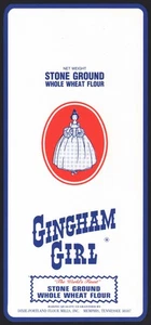 Vintage label GINGHAM GIRL Whole Wheat Flour girl pic Memphis Tennessee n-mint+ - Picture 1 of 2