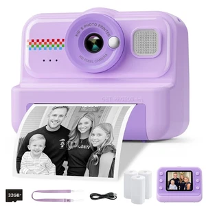 HiMont Kids Instant Print Camera 1080P HD with 3 Rolls Print Paper & 32GB Car... - Picture 1 of 7