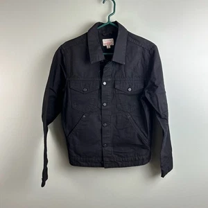 Tecovas Trucker Denim Jacket Men Small Black Jean Western Waxed Canvas Chore - Picture 1 of 8