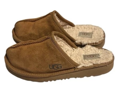 UGG Keegan Slide Slipper Chestnut  Suede Shearling Slip On Shoes Kids Size 1 US - Image 1 of 4