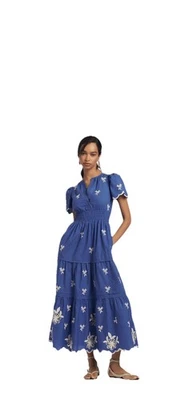 NWT Anthropologie Somerset A-line Embroidered Maxi Dress Sz M Pullover Style - Image 1 of 4