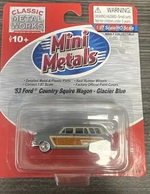 Classic Metal Works Mini Metals 30249 53’ Ford Country Squire Wagon Glacier Blue - Image 1 of 3