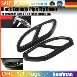 2x Auspuffblende Auspuff Abdeckung passend für Benz Mercedes A B C E GLC DHL - Bild 1 von 24