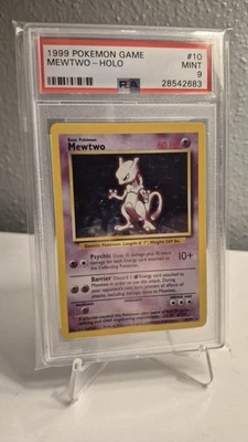 1999 Mewtwo Holo Rare Base Set Unlimited Pokemon TCG PSA 9 - Image 1 of 2
