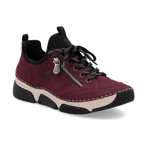 Rieker 45973-36 Women's Red Bordeaux Slip On With Lace Casual Shoes - Picture 1 of 11