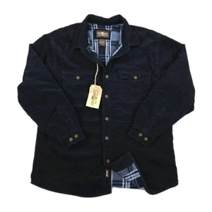Levis Corduroy Shacket Mens Large Blue Jacket Overshirt Plaid Lined - Picture 1 of 6