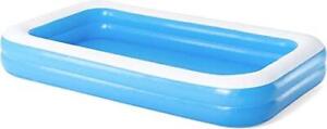 Bestway 10ft Family Inflatable Paddling Pool, 3.05mX1.83mX0.46m, Blue (Open Box)