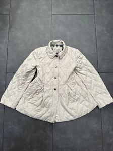 Burberry Girls Quilted Jacket Khaki Tan Nova Check Lining Sz 10Y - Picture 1 of 7
