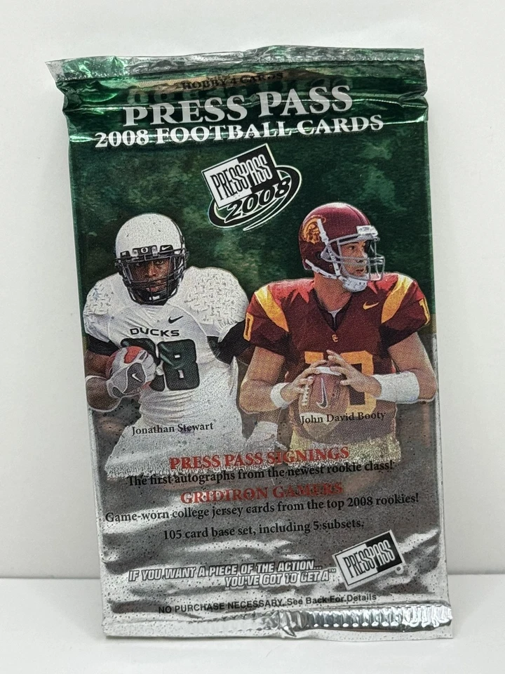 2008 Press Pass Football NEW SEALED HOBBY PACK 4 Cards - Image 1 of 1