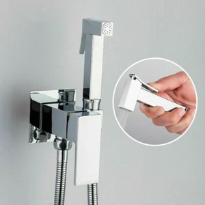 Chrom Bidet Brause Set Halter Edelstahl WC Hand Duschkopf Hygiene Schlauch Bad - Bild 1 von 7