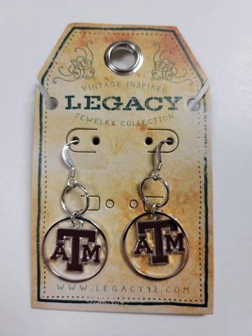 Texas A&M University Aggies Round Hoop Earrings Dangle Legacy Cover