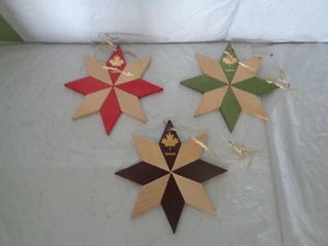 (3) Estrellas/copos de nieve - madera de Canadá - adornos navideños/navidades - Imagen 1 de 1