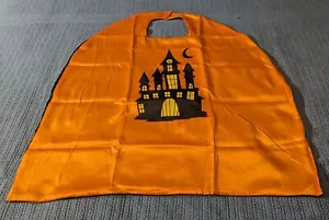 Kids 3-9 NEW Halloween HAUNTED HOUSE ~ Dress Up Cosplay CAPE Cloak ~ ORANGE ~ B - Picture 1 of 12