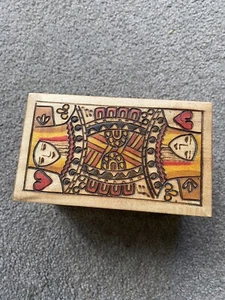 Handmade Wooden Retro Card Box - Picture 1 of 8