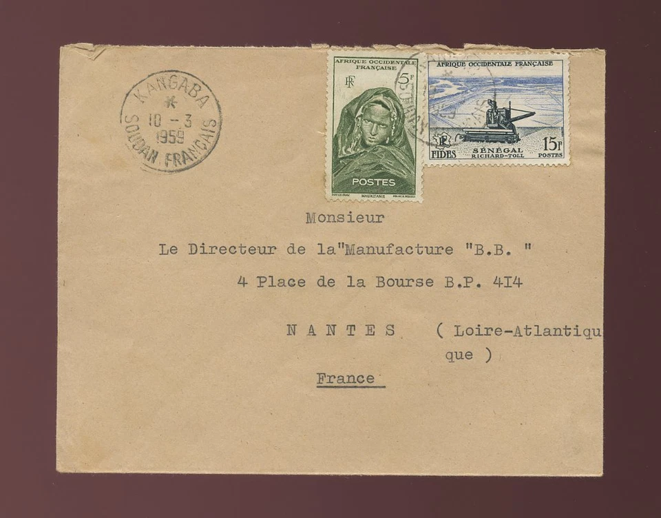 SÁHARA FRANCÉS KANGABA MALI 1959 SENEGAL AOF 15F + 5F Foto 1 de 1