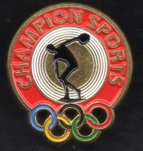 SPONSOR CHAMPION SPORTS PIN. OFFICIAL SUPPLIER FOR TEAM USA. DISCUS THROWER. - Picture 1 of 1