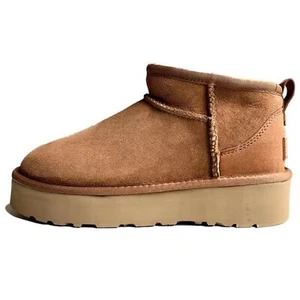 100% Australian Merino Sheepskin Womens Platform Scuffs Moccasins Slippers Winte - Picture 1 of 4
