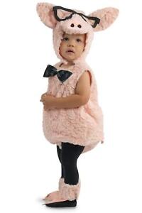 Premium Hipster Pink Pig w/ Glasses Infant Baby Child Costume NEW 